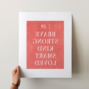 Arte de espejo: arte de pared con afirmaciones, que se puede leer en el espejo, afirmación positiva, cita invertida, mensaje en el espejo, regalo de cuidado personal, imprimible