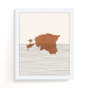 Estonia Print - Boho Estonia Wall Art and Decor, Country Travel Poster, Estonia Map Silhouette and Gift Idea image 2