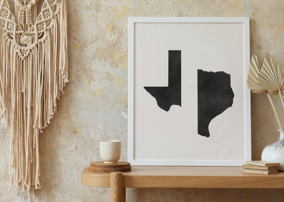 Contemporary Texas Wall Art - Absract Texas Print, Texan Artwork