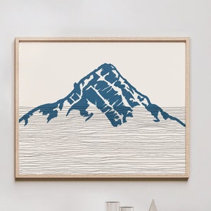 Guye Peak Art Print - Cascade Range , Washington - Snoqualmie Pass Outline / Silhouette - Wall Art, Travel Poster