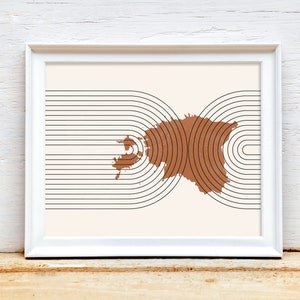 Estonia Wall Art - Mid Century Estonia Map, Retro Estonia Wall Decor / Poster, Country of Estonia Print image 3