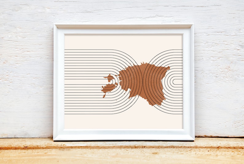 Estonia Wall Art - Mid Century Estonia Map, Retro Estonia Wall Decor / Poster, Country of Estonia Print image 3