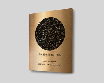 Bronze Anniversary Gift for Men - Personalized Star Map by Date - Custom Art Print - Night Sky Print, 8th Anniversary Gift for Him / for Her