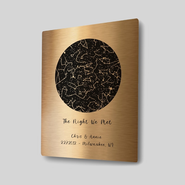 Bronze Anniversary Gift for Men - Personalized Star Map by Date - Custom Art Print - Night Sky Print, 8th Anniversary Gift for Him / for Her