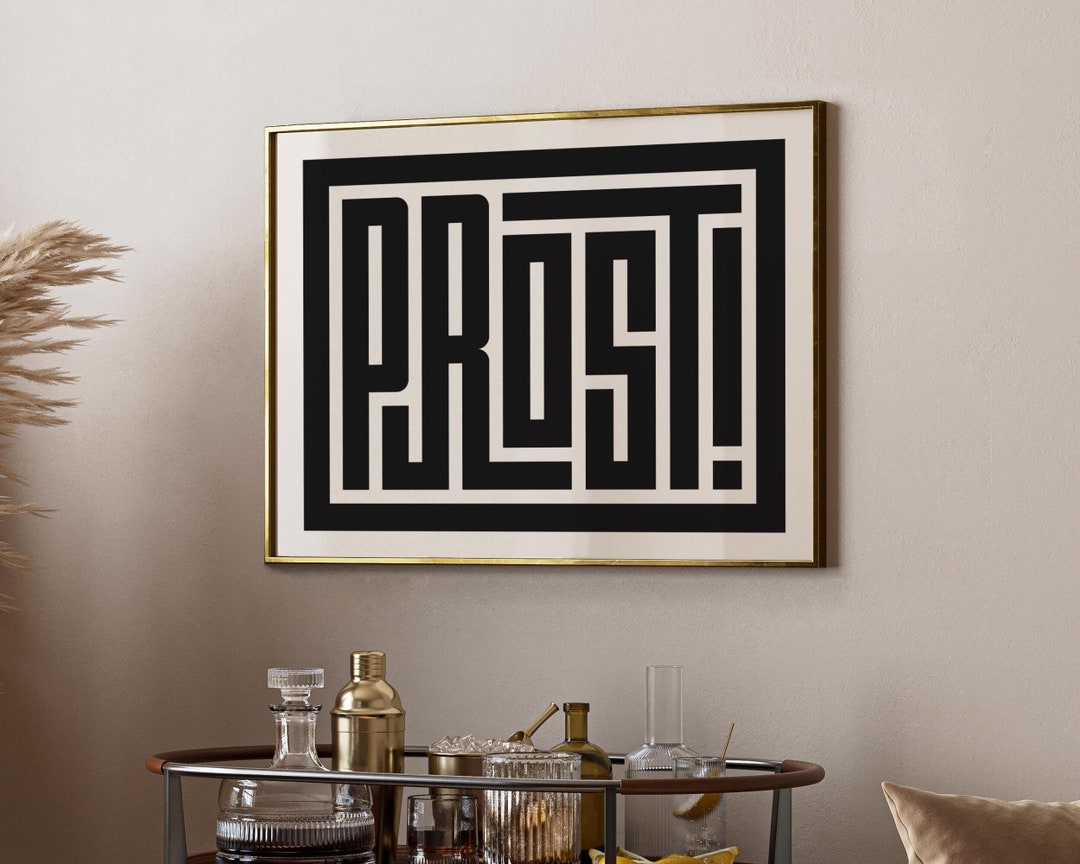 Proßt Sign Prost Print - Cheers in German - Prost Typography Design, Brewery Decor ...