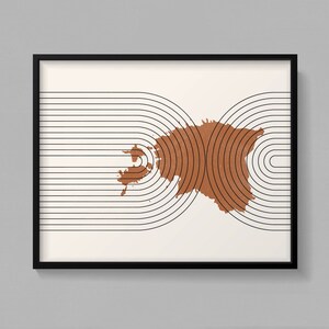 Estonia Wall Art - Mid Century Estonia Map, Retro Estonia Wall Decor / Poster, Country of Estonia Print image 2