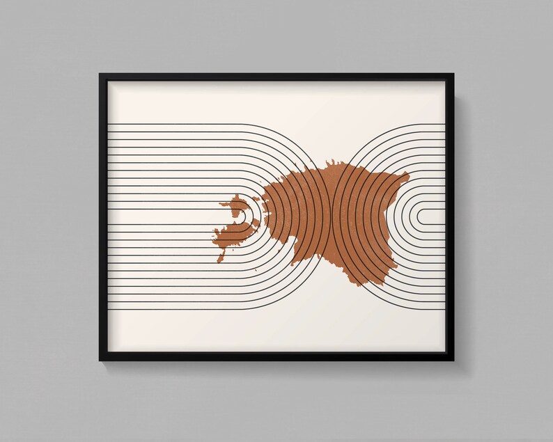 Estonia Wall Art - Mid Century Estonia Map, Retro Estonia Wall Decor / Poster, Country of Estonia Print image 2