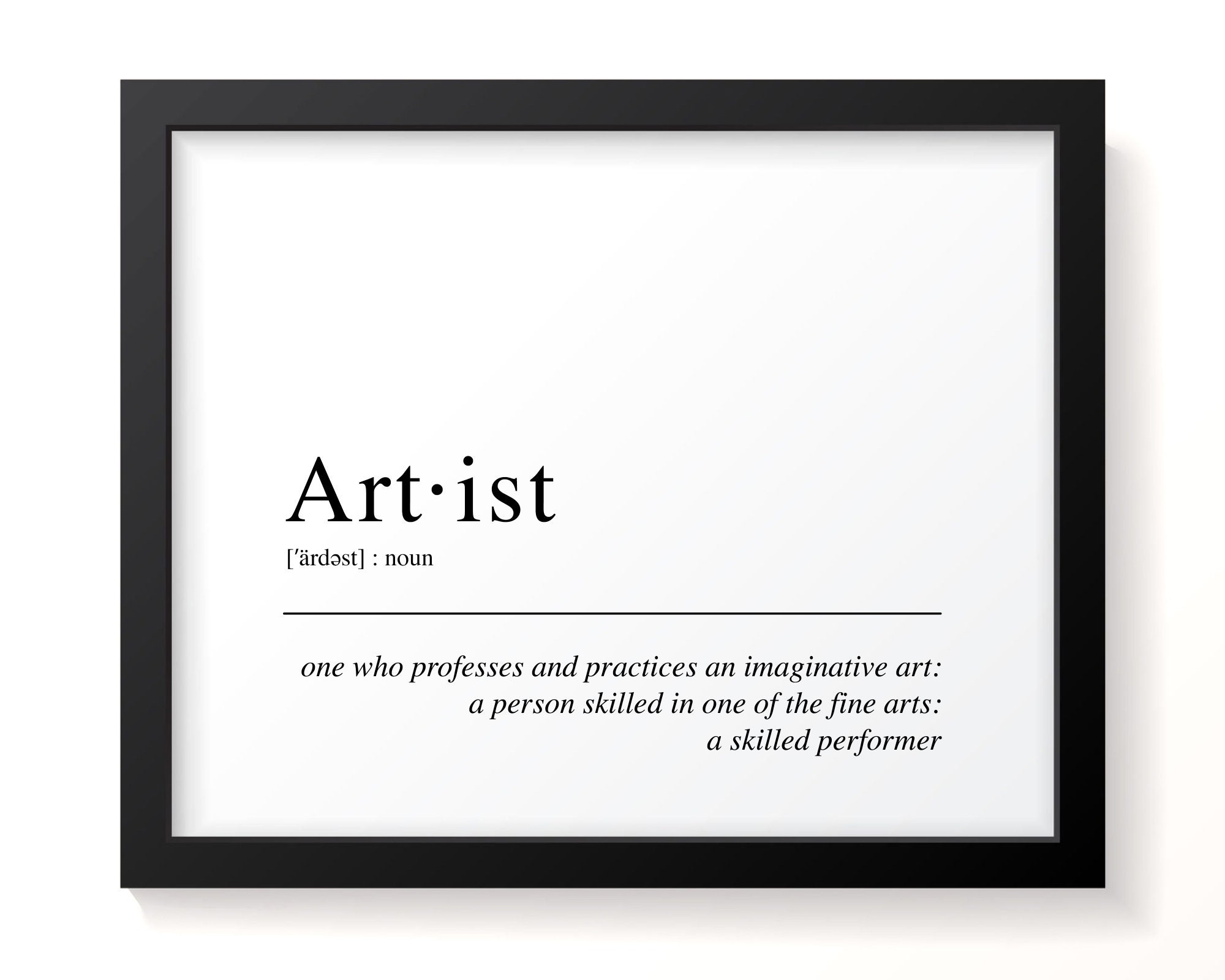 Artist Dictionary Definition Print - Typographical Art Print, Inspiring ...