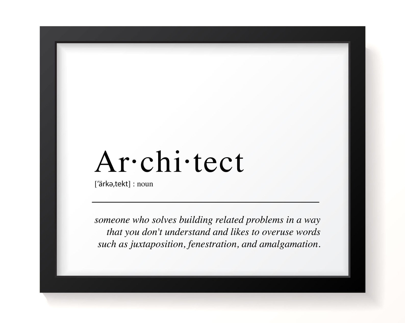 Architect Definition Architect Gift Dictionary Print Etsy
