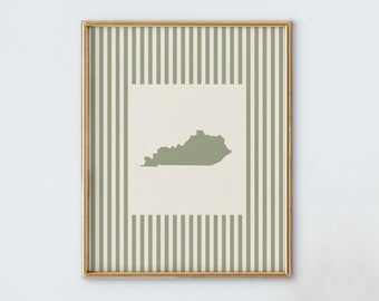 Kentucky Nursery Art - Striped Vintage Style Kentucky Print - Boys Room / Girls Room Decor