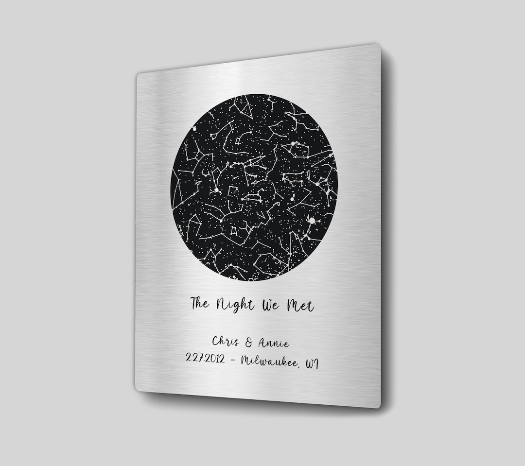 Platinum Anniversary Gift - Personalized Star Map by Date - Custom ...