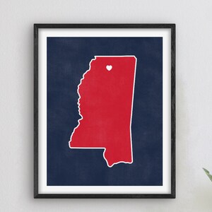 Graduation Gift - College Town Print | Oxford, Mississippi | College Graduation Gift / High School Grad Gift | Mississippi School Decor