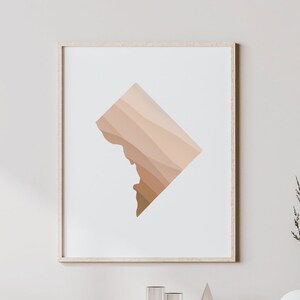 Washington DC Boho Wall Art - Washington DC halverwege de eeuw moderne muurkunst, Minimal Wall Art - Boho Decor / Art Print - Washington DC-kaart