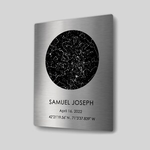Fathers Day Gift Idea - Custom Star Map, Custom Gift for Dad, Personalized Father&#39;s Day Gift - Metal Father’s Day, Grandpa or Grandfather