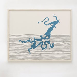 Possum Kingdom Lake Art - Stampa Boho Possum Kingdom Lake, Immagine Possum Kingdom Lake Texas - Arte murale / Decorazione Lakehouse, Idea regalo