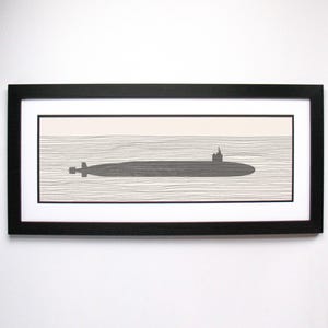 Ohio Class Submarine Art - Ohio Class Sub Print / Poster - Minimalist Submarine Wall Art, Naval Artwork