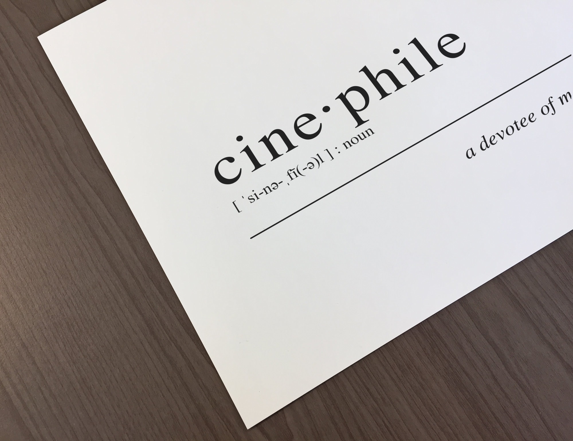 Movie Lover Cinephile Definition Art Print Classic Film and Etsy