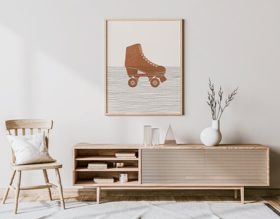 Boho Roller Skate Art - Roller Skate Wall Art / Decor, Minimalist Roller Skater  Poster, Roller Skating  Print - Roller Skater  Gift