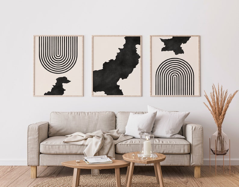 Pakistan Mid Century Modern Wall Art Minimalist Pakistan Art Etsy