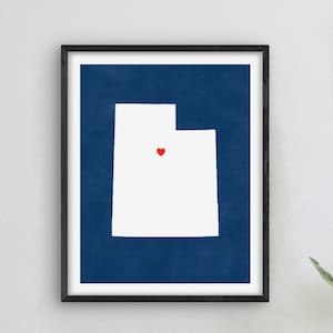 Provo Utah Art - University / College Themed Decor, Alumni Gift Idea, Utah Art, Provo Map