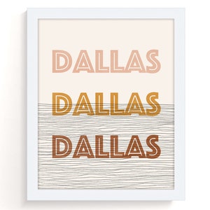 Dallas Texas - Boho Wall Art, Mid Century Modern Art Print, Minimalist Dallas Texas Wall Art and Boho Decor