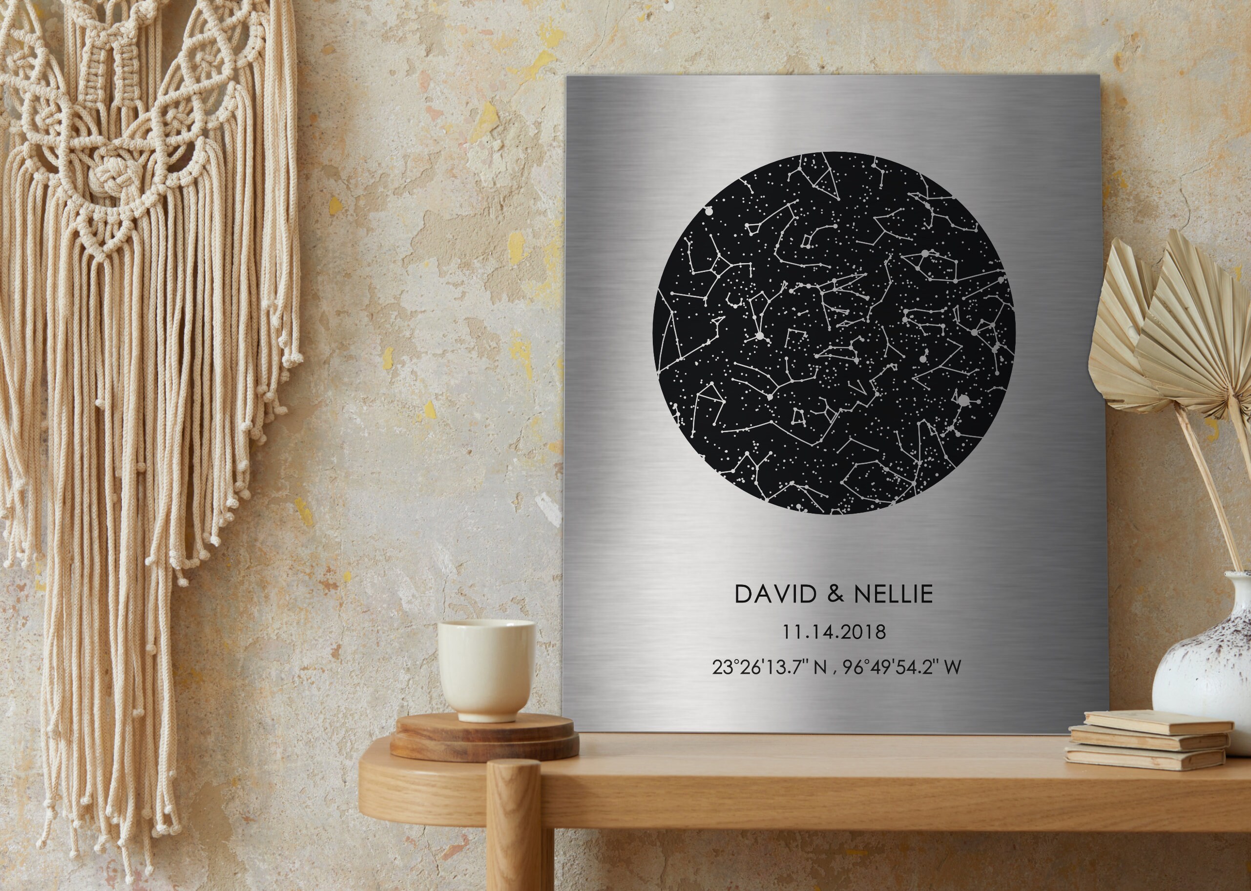 Custom Star Map - Silver Anniversary Gift for Him