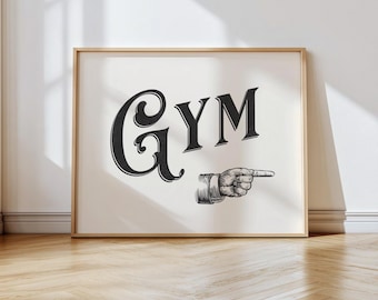 Gym Wall Art – Home Gym Decor, Workout Room Sign, Fitness Motivation Typography Print, Minimalist Poster, Exercise Wall Art