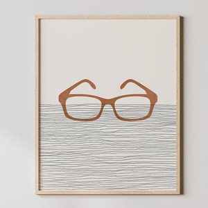 Boho Glasses Print - Glasses Wall Art / Decor, Minimalist Poster, Glasses Illustration, Optometrist Gift Idea