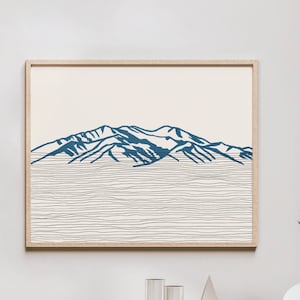 Taos Mountain Art Print - Montañas Sangre de Cristo, Nuevo México - Taos Mountain Outline / Silhouette - Arte de pared, Cartel de viaje