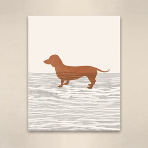 Boho Daschund Print - Daschund Wall Art / Decor, Minimalist Poster, Daschund Illustration, Dog Lover Gift Idea, Wiener Dog image 3