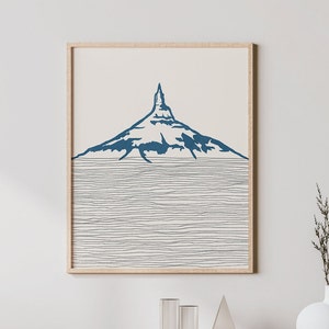 Chimney Rock Art Print - Chimney Rock, Nevada - Chimney Rock Outline / Silhouette - Wall Art, Travel Poster