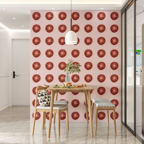 Mid Century Wallpaper Trendy Wallpaper Scandinavian Etsy