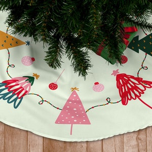 Xmas Tree Skirt, danish pastel decor, Scandinavian Christmas decorations, modern tree skirt, mid mod tree skirt, maximalist decor