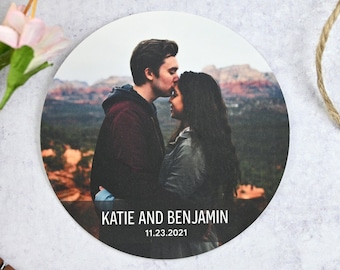 Personalized Picture Stickers, Custom Photo Labels, Circle Favor Seals