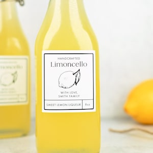 Classic Limoncello Labels : Pack of 24 Personalized Stickers. Perfect for Lemon Liqueur  • Water & Oil Proof - Ships Next Day!
