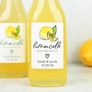 Personalized Limoncello Labels: Script Lemon Liqueur Stickers (Pack of 18)