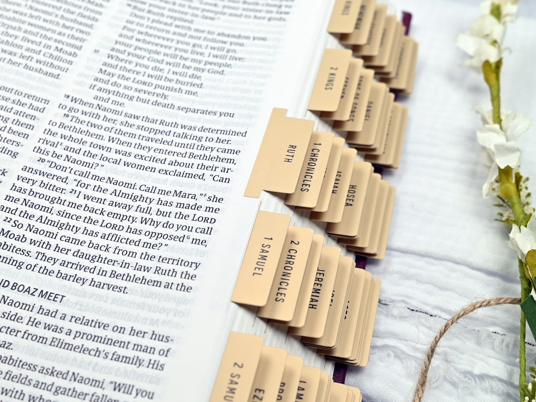 Tan Bible Tabs: Minimalist Matte Laminated, Standard & Catholic - Etsy