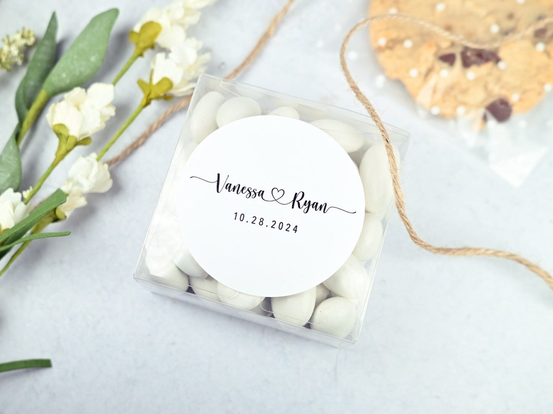 Custom Heart Names - Sticker Labels - Personalized Couples Wedding ...
