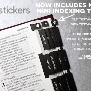 Carbon Black Bible Tabs: Laminated, Double Sided, Minimalist Christian Index image 10
