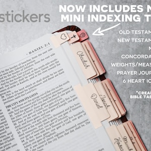 Cream Bible Tabs - Standard & Catholic, Matte Laminated, Double Sided Self Adhesive - Christian Gift, Bible Study image 11