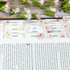 Floral Bible Tabs - Standard & Catholic, Matte Laminated, Double Sided Self Adhesive - Christian Gift, Bible Study image 9
