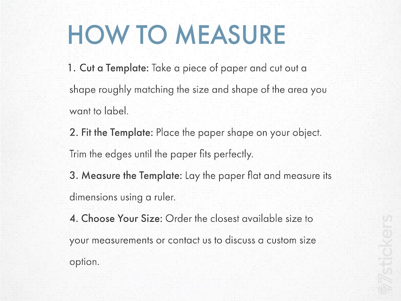 HOW TO MEASURE