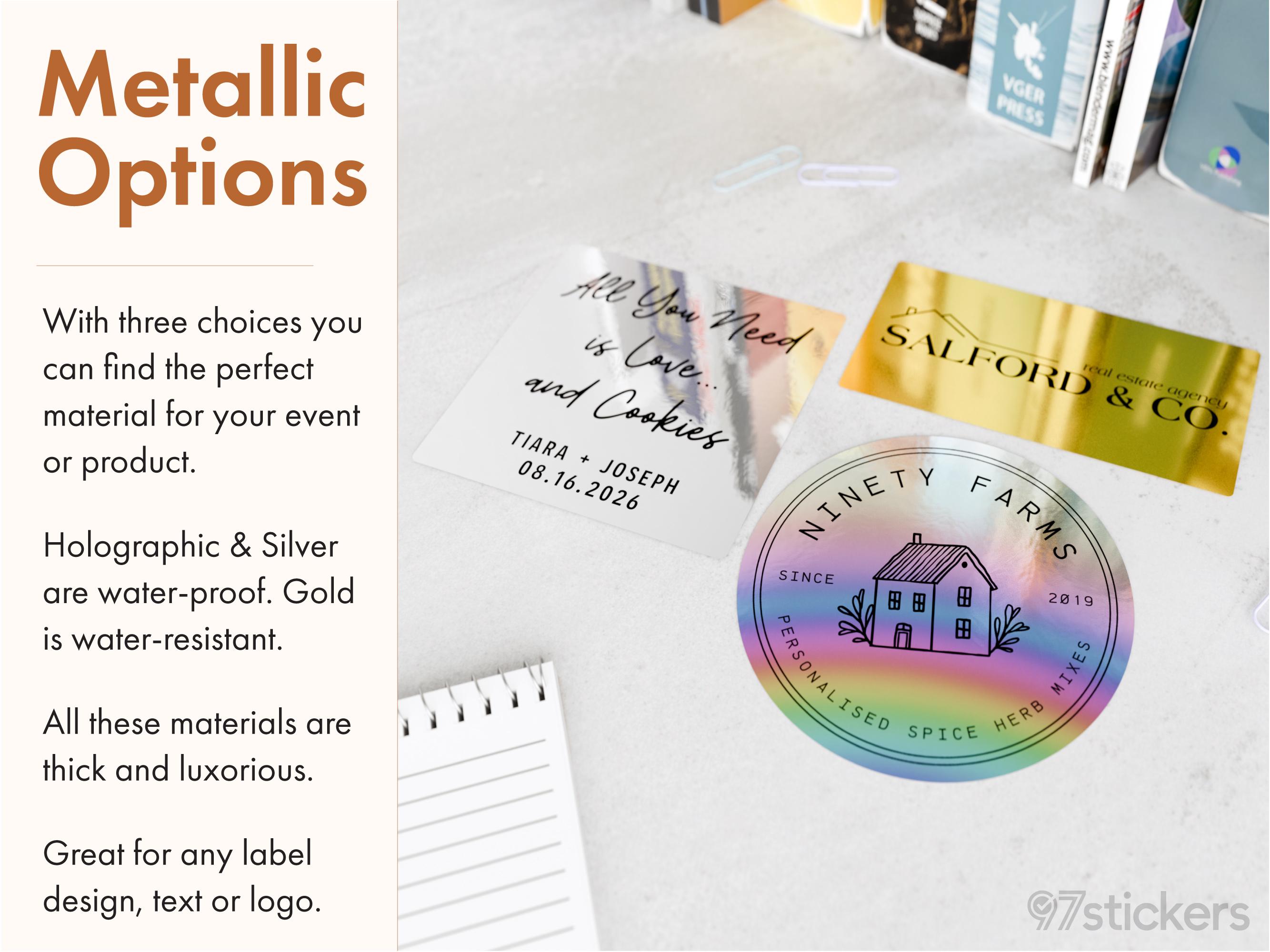 Custom Personalized Sticker Labels - Text, Logo, Canva Design or Images - Durable Favors