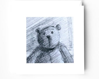Teddy Bear Greeting Card - Bear Greeting Card - Bear Original Illustration Greeting Card