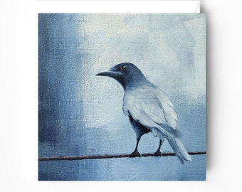 Crow Greeting Card - Corvid Card - Birds - Crow