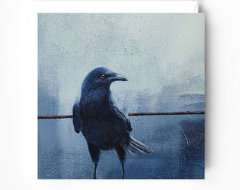 Crow Greeting Card - Corvid Card - Birds - Crow