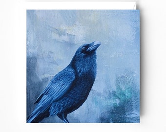 Raven Greeting Card - Corvid Card - Birds – Raven – Raven art – Corvid artwork