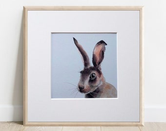 Hare watercolour - Hare painting - Hare print - Hare art - Hare illustration – Hare wall art - Home décor – Hare gift – British wildlife