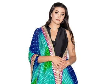 Bandhani Dupatta | Bandhej Print Dupatta 2.25 Meter Free Size | Bridesmaid Gift | Boho Bandhani Stole | Return Gift | Multi Color | Tie Dye