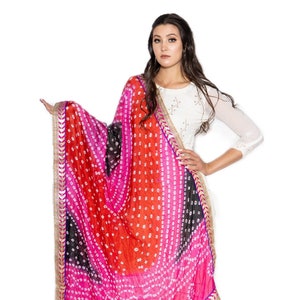 Return Gift | Bandhani Dupatta | Bandhej Print Dupatta 2.25 Meter Free Size | Bridesmaid Gift | Boho Bandhani Stole | Multi Color | Tie Dye